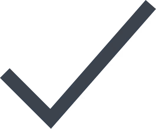 Dark gray check mark icon on transparent background.